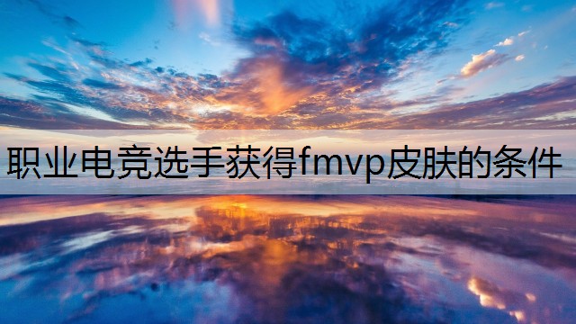 职业电竞选手获得fmvp皮肤的条件